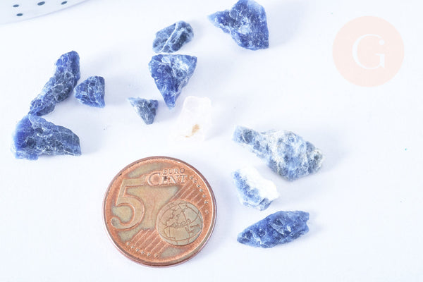 Sodalite naturelle brute 10-35mm, pierre naturelle, pierre semi-précieuse, lithothérapie, X 20Gr (G6459)