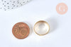 Support bague réglable lisse acier doré 17mm,bague acier doré sans nickel, bague femme acier inoxydable x1 (G6798)
