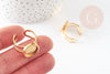 Support bague réglable pour cabochon 12mm acier doré inoxydable, x1 (G4312)