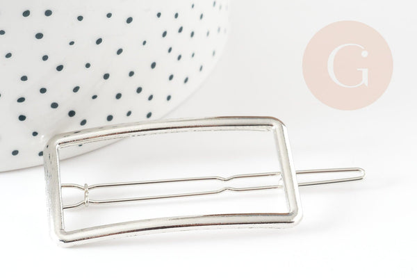 Support barrette clip rectangle zamac platine 55mm, x1 (G9315)