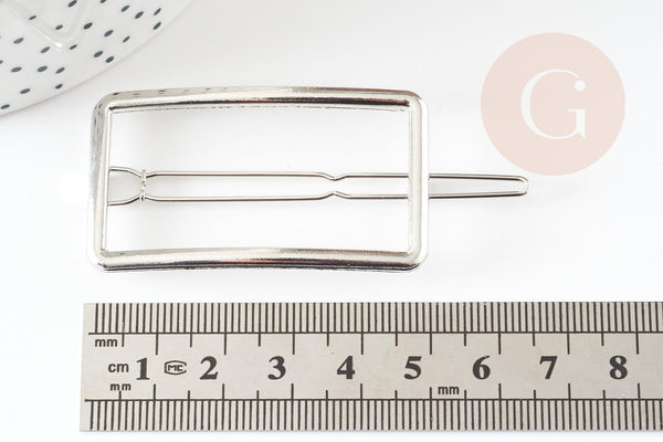 Support barrette clip rectangle zamac platine 55mm, x1 (G9315)