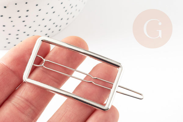 Support barrette clip rectangle zamac platine 55mm, x1 (G9315)