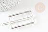 Support barrette clip rectangle zamac platine 55mm, x1 (G9315)