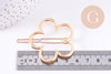 Support barrette fleur clip métal doré 57mm, x1 (G10742)