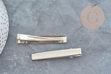 Support barrette pince crocodile fer platine 57mm, x2 (G4983)