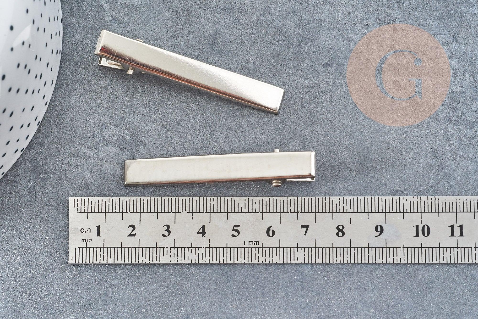 Support barrette pince crocodile fer platine 57mm, x2 (G4983)