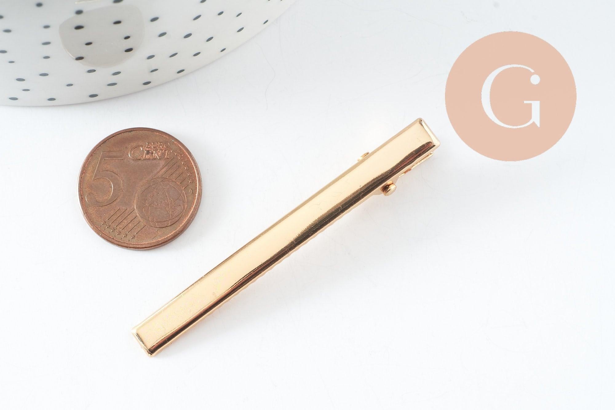 Support barrette pince doré 60mm, x2 (G3314)