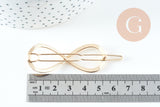 Support barrette signe infini clip zamac doré 65x21mm, x1 (G10746)