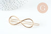 Support barrette signe infini clip zamac doré 65x21mm, x1 (G10746)
