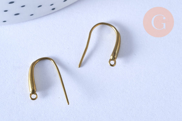 Support crochet hameçon boucle laiton brut 19mm, x6 (G6582)