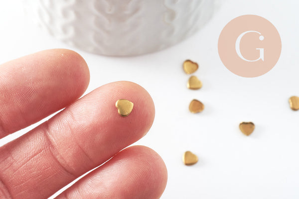 Support de cabochon coeur 4x4mm, x50 (2.4gr) (G2236)