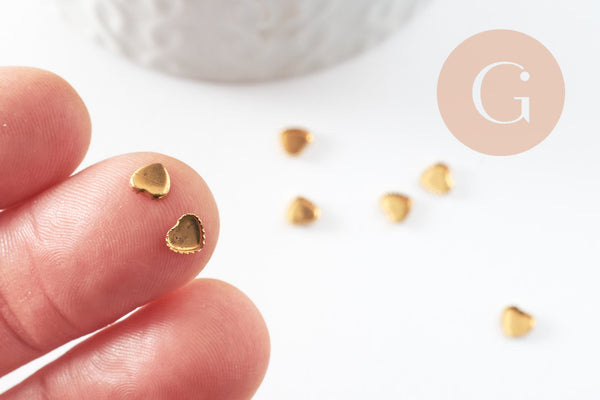 Support de cabochon coeur laiton brut 5x5mm, x50 (2.1g) (G2234)