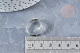 Supports bague reglable laiton couleur acier 17mm plateau 8mm, x4 (G8615)