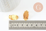 Supports boucles d'oreilles à clip cabochon rond laiton doré 21mm, boucle d'oreille non percée, x2 (G9675)