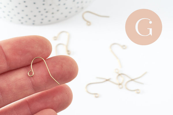 Supports boucles hameçons laiton brut 18mm, x25 (G5660)