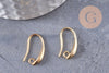 Supports boucles hameçons laiton doré 18K 19mm, x10 (G2501)