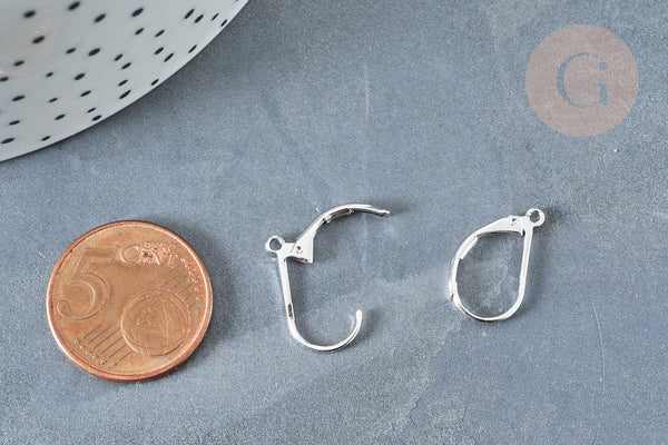 Supports boucles veilleuses cuivre laiton doré blanc 17mm, x2 (G8183)