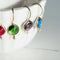 Supports boucles veilleuses en laiton doré cristal coloré, x2 (G0116)