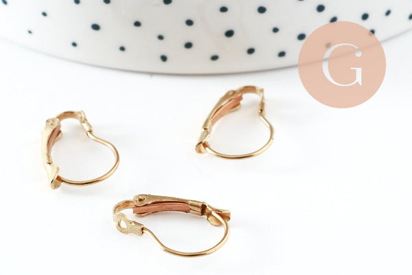 Supports boucles veilleuses laiton brut 16.5mm, x10 (G0201)