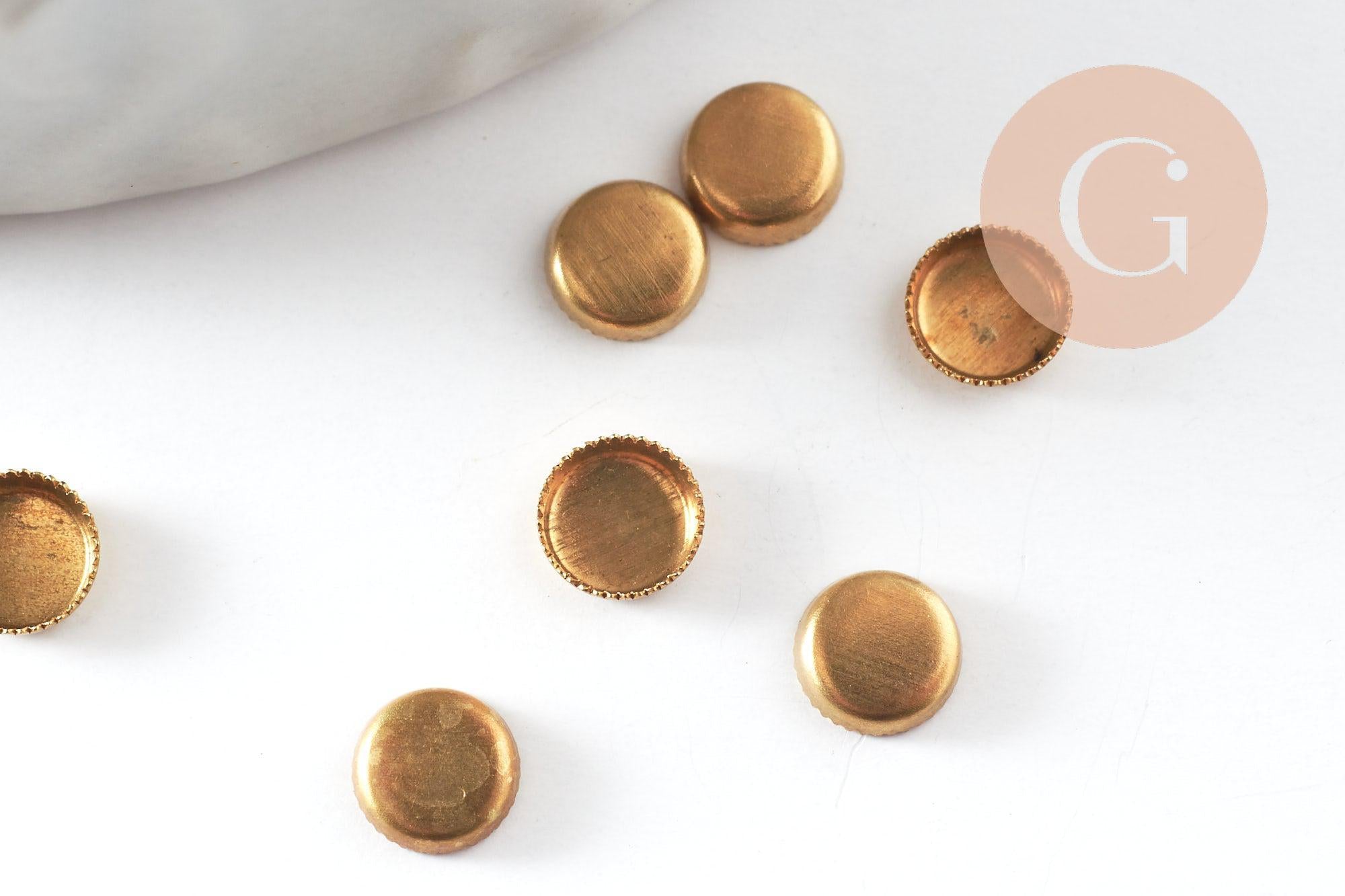 Supports cabochons ronds laiton brut 4mm, x100 (3.5gr) (G2707)