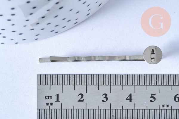 Supports de barrette fer platine avec plateau 5cm, x5 (G1441)