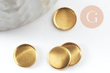 Supports de cabochon rond laiton brut 10mm, x50 (G0494)
