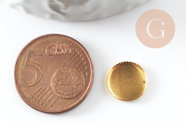 Supports de cabochon rond laiton brut 10mm, x50 (G0494)