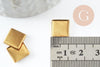 Supports de cabochons carrés laiton brut 10mm, x20 (4.6g) (G1323)