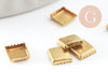 Supports de cabochons carrés laiton brut x20 (0.9g) (G1354)