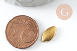 Supports de cabochons marquise oeil de cheval 12x6mm laiton brut, x20 (1.9gr) (G8763)