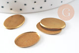 Supports de cabochons ovales 13x18mm laiton brut, x20 (3,7gr) (G0495)