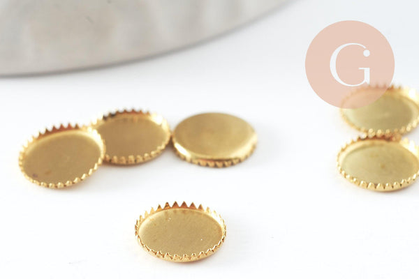 Supports de cabochons ronds laiton brut 7mm, x20 (G4903)