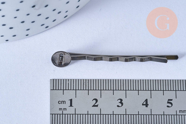 Supports reflets noirs de barrette avec plateau, x5 (G1878)