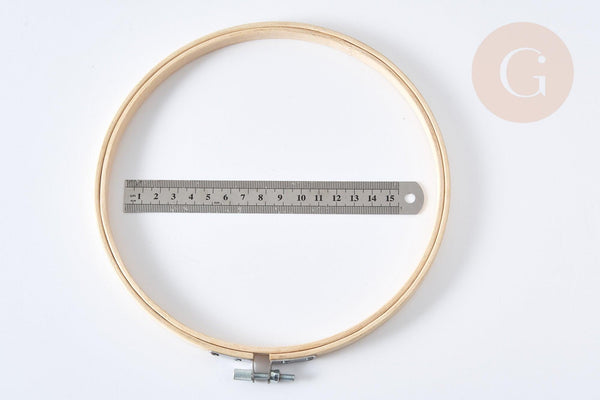 Tambour de broderie bambou clair 200x10mm, x1 (G7662)