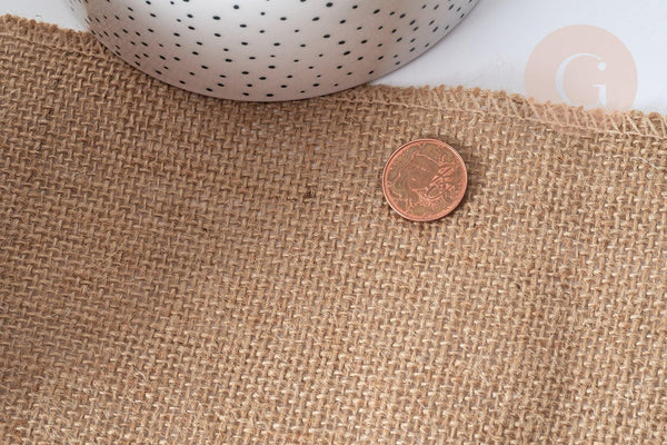 Toile de jute beige 150mm, x1 Mètre (G7979)