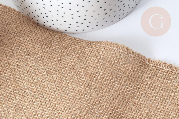 Toile de jute beige 150mm, x1 Mètre (G7979)