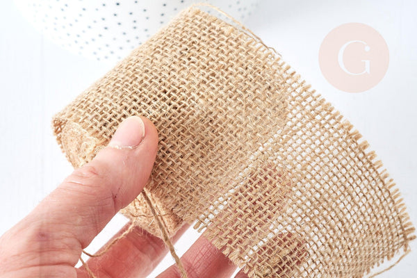 Toile de jute beige 65mm, x1 Mètre (G8376)
