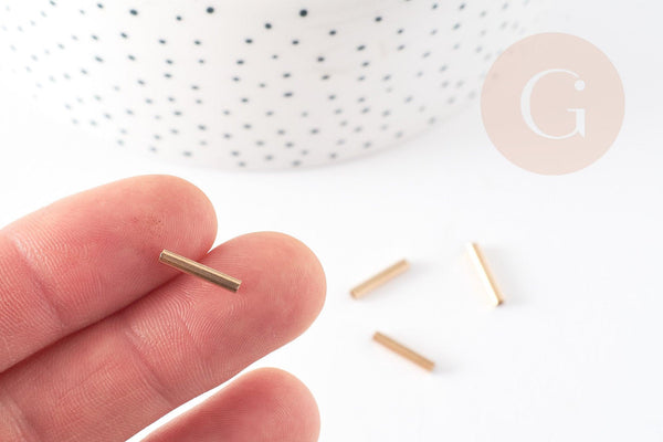 Tube carré laiton doré 12mm, x50 (G3391)