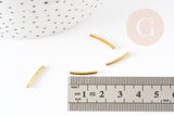 Tubes courbes laiton doré 15mm, x50 (3.5gr) (G4761)