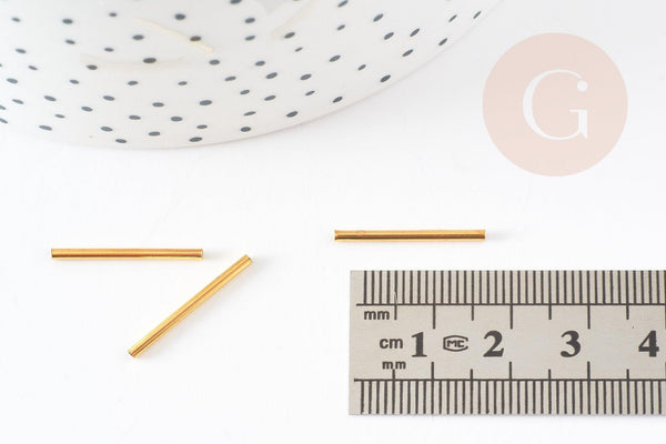 Tubes rond droit laiton doré 3.8gr 20mm, x50 (G4764)