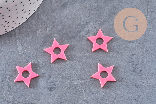 Pendentif étoile acrylique 20mm, x2 (G11085)