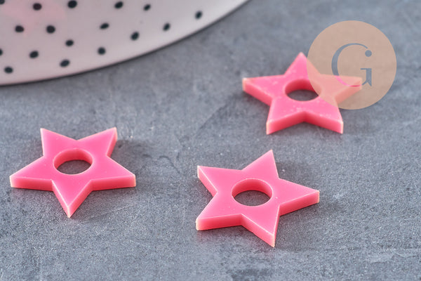 Pendentif étoile acrylique 20mm, x2 (G11085)