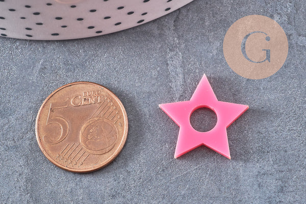 Pendentif étoile acrylique 20mm, x2 (G11085)