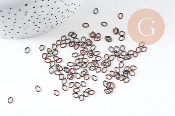 anneaux ovales fer cuivre 5mm, x 100 (G1919)