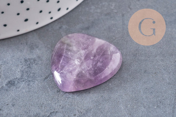 cabochon coeur pierre naturelle et de synthèse 29-30mm, x1 (G3995)