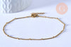 chaine de cheville acier 304 inoxydable satellite doré 14k chaine dorée 1.5/23cm, x1 (G4362)