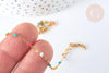 chaine de cheville acier doré 14k résine multicolore chaine dorée 1.5-2mm,23cm, x1 (G3663)