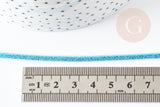 cordon suédé bleu à paillettes 4mm, x1 mètre (G4092)