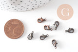 fermoir mousqueton zamac cuivre 10mm, x20 (G0997)