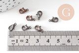 fermoir mousqueton zamac cuivre 10mm, x20 (G0997)